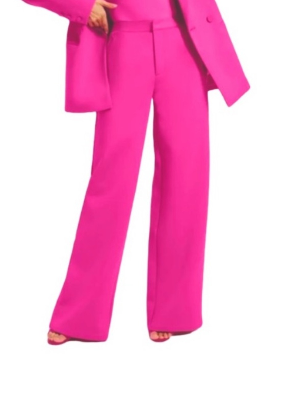 Good American Bright Fuchsia Wide-Leg Trousers